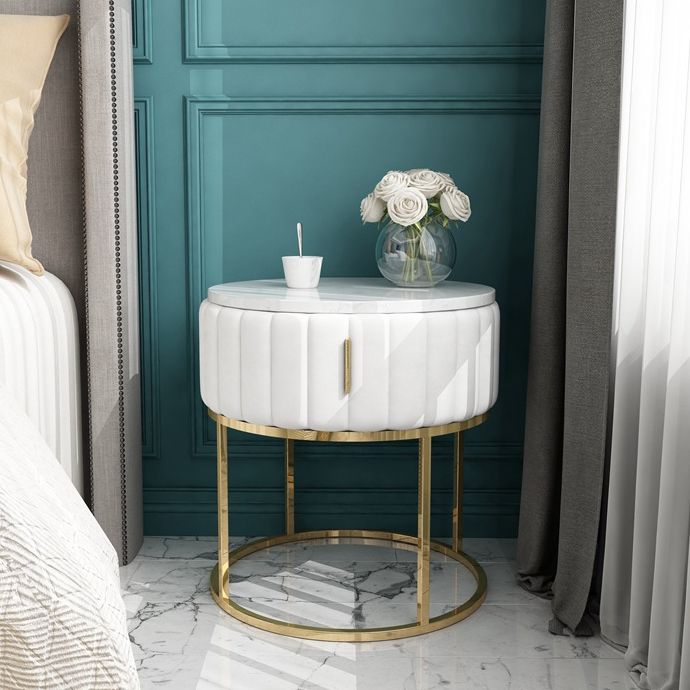 20'' Tall Metal Night Table Glam Marble Top 2-Drawer Bed Nightstand Clearhalo 'Bedroom Furniture' 'furn' 'furn_night_stand' 'Furniture' 'night_stand' 'Nightstands' 1200x1200_3d0a3a85-937d-4933-99d3-4547f2900235
