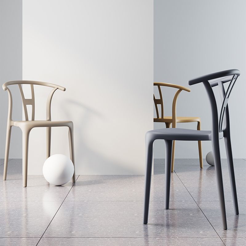 Scandinavian Plastic Dining Room Chair Slat Back Stacking Side Chair Clearhalo 'Dining Chairs' 'Dining Tables & Seating' 'dining_chair' 'furn' 'furn_dining_chair' 'Furniture' 'furniture_dining_chair' 'Kitchen & Dining Furniture' 1200x1200_3d0bd694-10a2-4b6b-8ea0-cab72c25d747