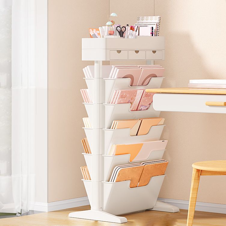 7.87"W Bookcase Contemporary Style Closed Back White Bookshelf for Home Office Clearhalo 'Bookcases' 'furn' 'furn_bookcases' 'Furniture' 'furniture_bookcases' 'Office Furniture' 1200x1200_3d0bee68-792f-4495-9b27-508ab822a9d4