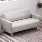 Leather and Linen Standard Tight Back Square Arm Settee Couch