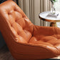 Genuine Leather Armless Chair 30.51" Wide Accent Chair with Tufted Back