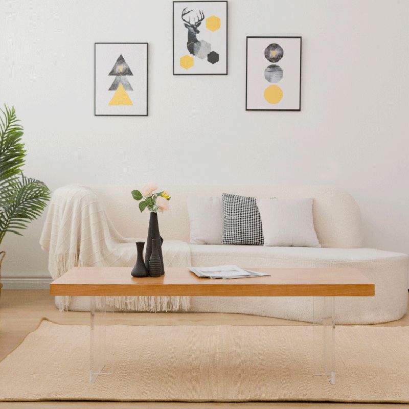 Solid Wood Coffee Table Double Pedestal Base Coffee or End Table, 19.68" Wide Clearhalo 'Coffee & Accent Tables' 'Coffee Tables' 'coffee_tables' 'furn' 'furn_coffee_tables' 'Furniture' 'Living Room Furniture' 1200x1200_3d0e5d81-18a3-4fab-ae34-1e1408d190ea