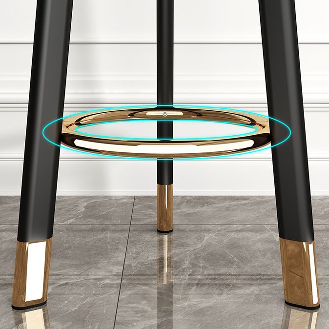 Modern Style Bar-stool with Low Back Round Leather Seat Barstools, 1 Piece Clearhalo 'Bar Furniture' 'Bar Stools' 'bar_stools' 'furn' 'furn_bar_stools' 'furniture_bar_stools' 'Kitchen & Dining Furniture' 'kitchen&dining_furn' 'kitchen' 'kitchen_furn' Furniture' 1200x1200_3d0eea4d-5857-4eea-b623-f60b54e7c409