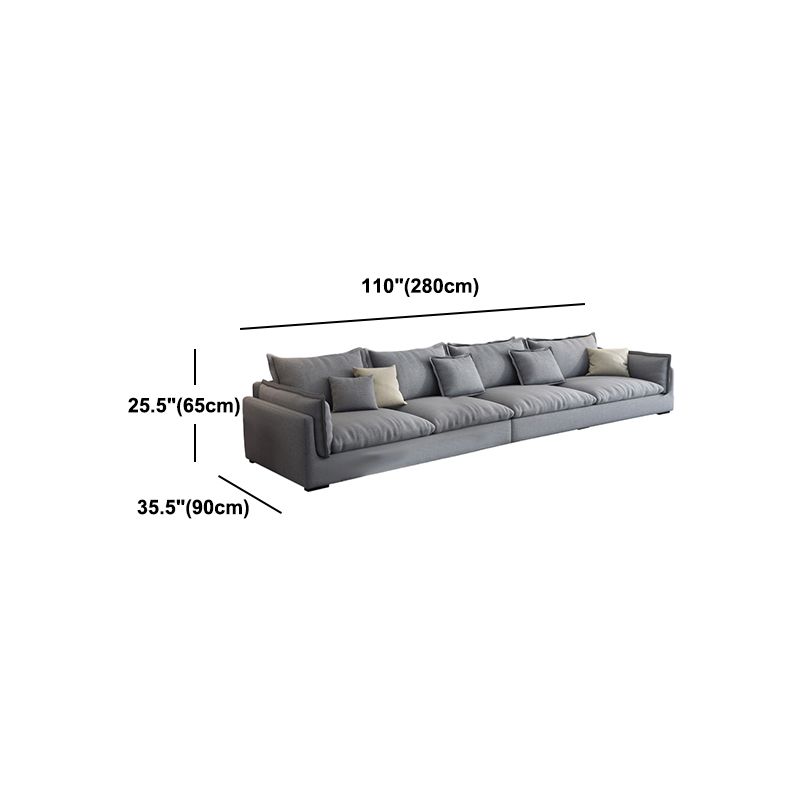 Light-grey Contemporary Sectional Stain-Resistant Living Room Solid Wood Sofa