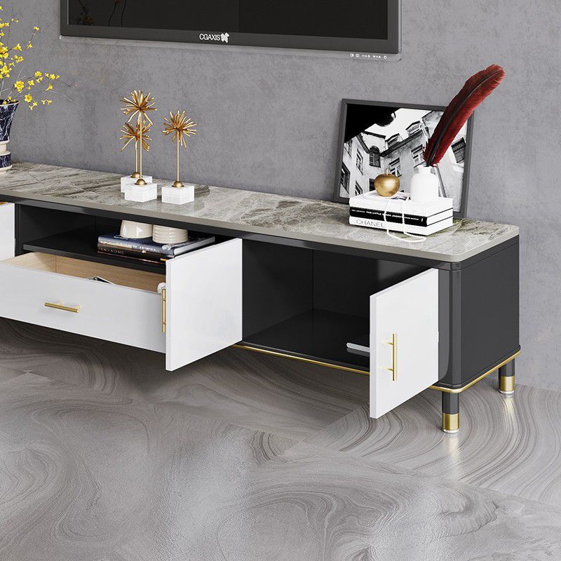 Modern Stone TV Media Stand Wooden Open Shelving 16" W TV Stand with Splayed Legs Clearhalo 'furn' 'furn_tv_stands_entertainment_centers' 'Furniture' 'Living Room Furniture' 'TV Stands & Entertainment Centers' 'TV Stands & Media Storage Furniture' 'tv_stands_entertainment_centers' 1200x1200_3d1180ce-7b6f-4007-8b71-d2715eec132e