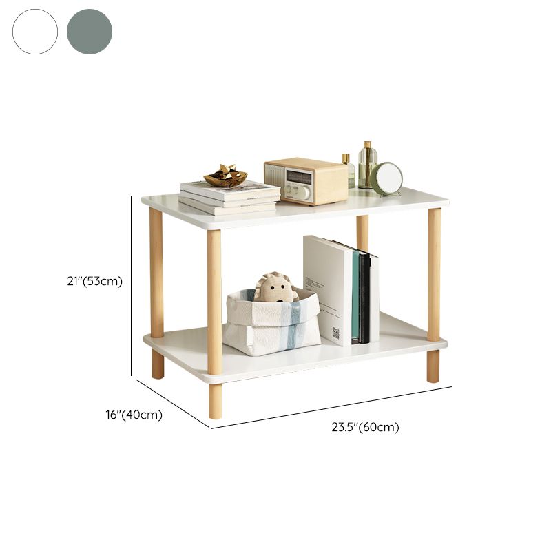 Eigentijdse accenttafel nachtkastje antieke afwerking bedkast met 2 planken