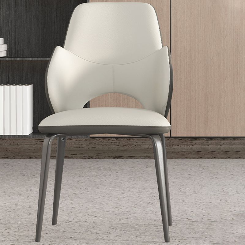 Modern Arm Chair Faux Leather Open Back Dining Room Chair for Kitchen Clearhalo 'Dining Chairs' 'Dining Tables & Seating' 'dining_chair' 'furn' 'furn_dining_chair' 'Furniture' 'Kitchen & Dining Furniture' 1200x1200_3d12aa1d-fe8e-4b3c-a50a-66da9822e140