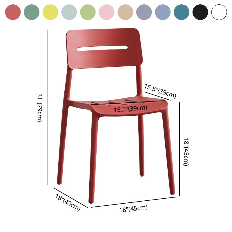 Modern Style Plastic Dining Chairs Open Back Dining Stackable Side Chair for Kitchen Clearhalo ' kitchen&dining_furn' 'Dining Chairs' 'Dining Tables & Seating' 'dining_chair' 'furn' 'furn_dining_chair' 'Furniture' 'furniture_dining_chair' 'Kitchen & Dining Furniture' 'kitchen' 1200x1200_3d13809f-82e7-4f8d-ba6e-5887366a286e
