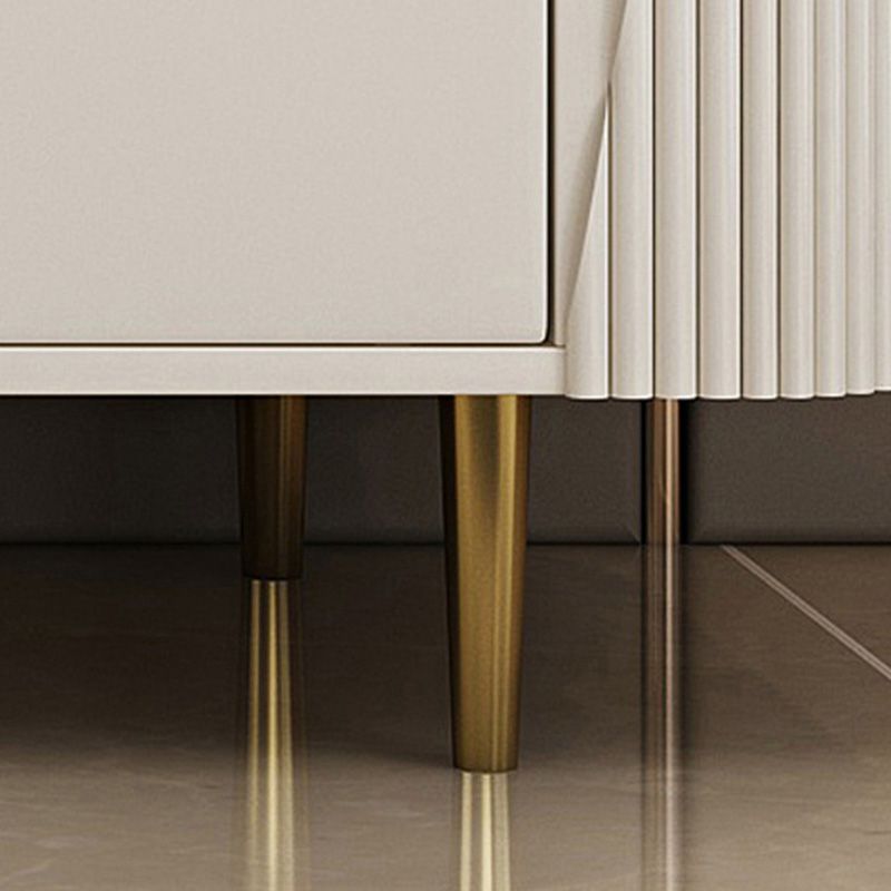 Glam Stone TV Media Console Stand di archiviazione chiusa in bianco