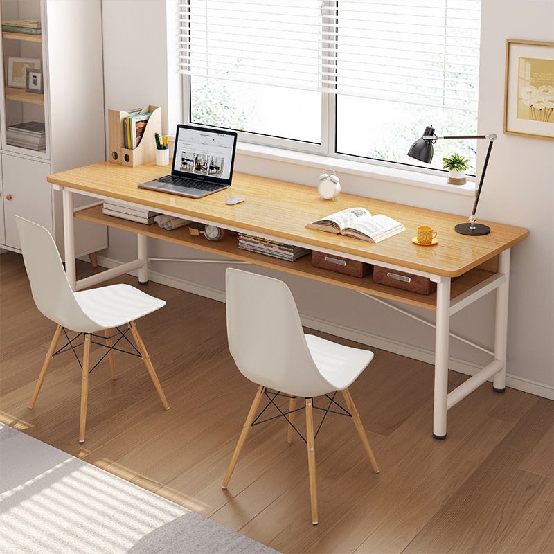 Modern Wooden Office Desk Rectangular Writing Desk with Shelf Clearhalo 'furn' 'furn_office_desk' 'Furniture' 'Office Desks' 'Office Furniture' 'office_desk' 1200x1200_3d14f54a-6b46-40ef-b6bf-d1d26eb4453d