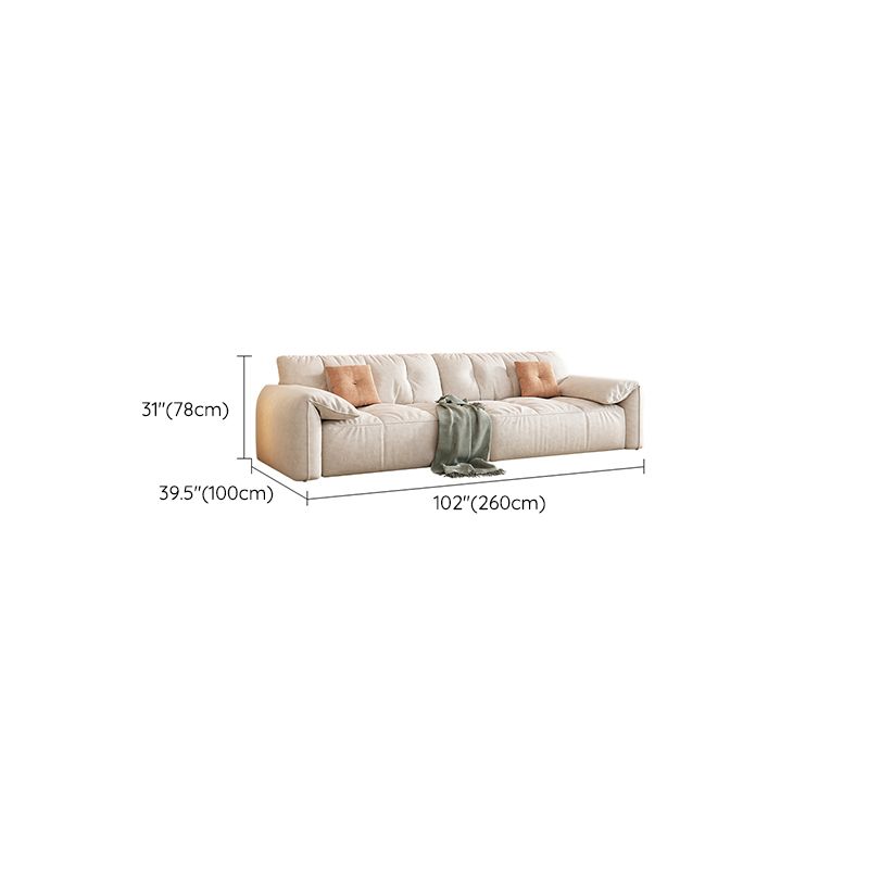 Off-White Fabric Sofa Pillow Top Arm Reclining Loveseat for Bonus Room Clearhalo 'furn' 'furn_sofas' 'Furniture' 'Living Room Furniture' 'Sofa' 'sofas' 1200x1200_3d15ef78-e103-4f69-ac79-6e9b9ba31ca8