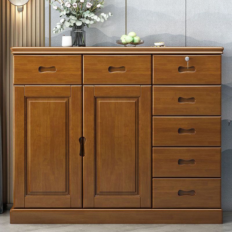 Solid Wood 1/2 - Door Accent Cabinet Mid Century 15.7" D Storage Cabinet with Drawers Clearhalo 'Cabinets & Chests' 'cabinets_chests' 'furn' 'furn_cabinets_chests' 'Furniture' 'Living Room Furniture' 1200x1200_3d165510-965b-47bb-8ce0-820aba4890b9