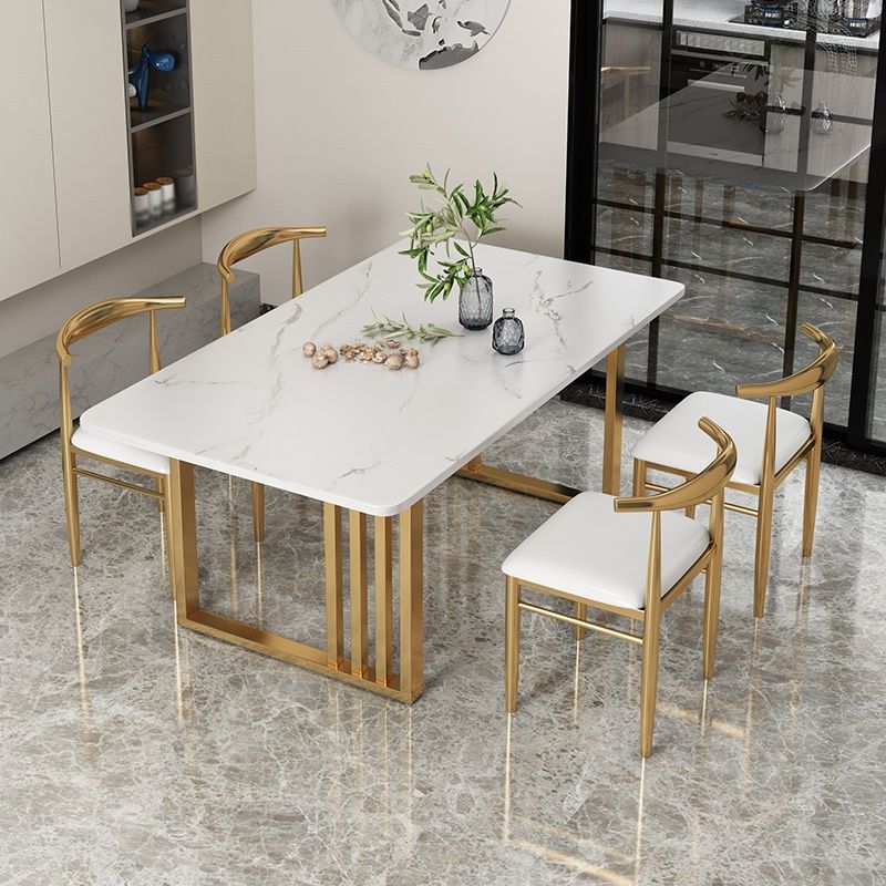 Metal and Slate Table Industrial Style Minimalist Home Rectangular Dining Table Clearhalo 'Dining Tables & Seating' 'Dining Tables' 'dining_table' 'furn' 'furn_dining_table' 'Furniture' 'Kitchen & Dining Furniture' 1200x1200_3d168e43-9e6f-4f35-9b3d-6daa9721d154