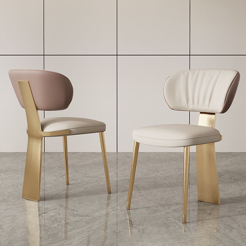 Glam Dining Chair Armless Dining Chair with Metal Legs for Kitchen Clearhalo 'Dining Chairs' 'Dining Tables & Seating' 'dining_chair' 'furn' 'furn_dining_chair' 'Furniture' 'Kitchen & Dining Furniture' 1200x1200_3d16f774-760b-4839-8f56-f4139f360477