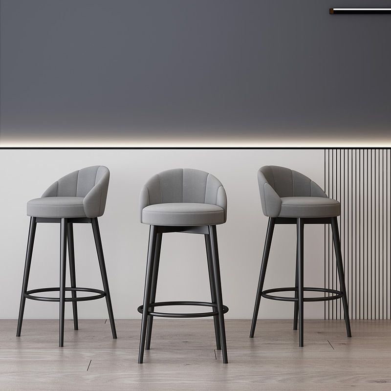 Matte Finish Footrest Upholstered Low Back Stool Scandinavian Velvet Bar Stool Clearhalo 'Bar Furniture' 'Bar Stools' 'bar_stools' 'furn' 'furn_bar_stools' 'furniture_bar_stools' 'Kitchen & Dining Furniture' 'kitchen&dining_furn' 'kitchen' 'kitchen_furn' Furniture' 1200x1200_3d195171-2376-4531-83d4-39d3cfcb0630