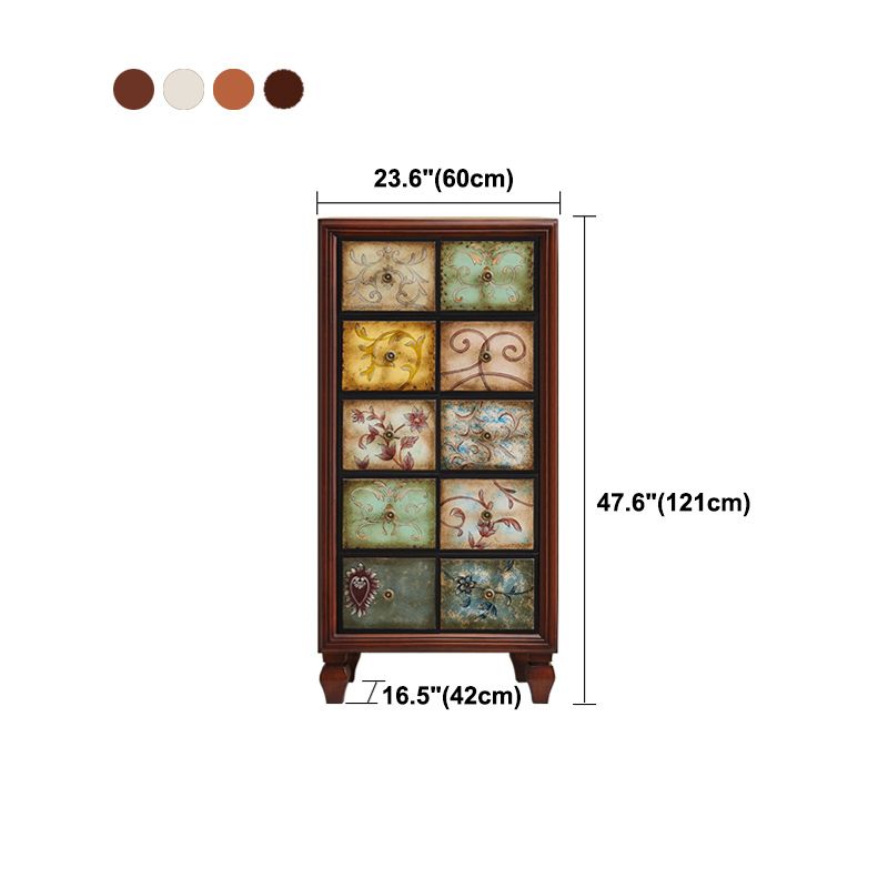 伝統的なランジェリーチェスト3/4/5の引き出し付き垂直木製収納チェスト