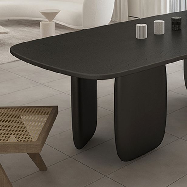 Rectangle Minimalist Dining Table Black Solid Wood Fixed Table for Restaurant Clearhalo ' dining_table' 'Dining Tables & Seating' 'Dining Tables' 'furn' 'furn_dining_table' 'Furniture' 'furniture_dining_table' 'Kitchen & Dining Furniture' 'kitchen&dining_furn' 'kitchen' 'kitchen_dining_table' 1200x1200_3d1da0a7-4933-48be-8fc0-13b16942b274