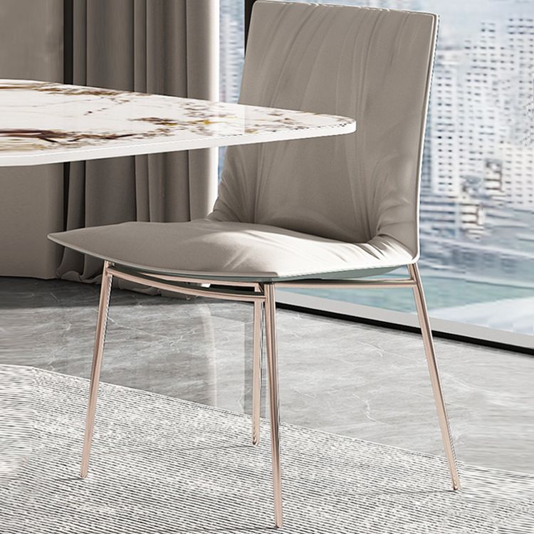 Modern Leather Dining Side Chair Luxury Solid Back Armless Chair for Kitchen Clearhalo ' kitchen&dining_furn' 'Dining Chairs' 'Dining Tables & Seating' 'dining_chair' 'furn' 'furn_dining_chair' 'Furniture' 'furniture_dining_chair' 'Kitchen & Dining Furniture' 'kitchen' 1200x1200_3d1e6457-1555-4705-aa61-90dea1742970