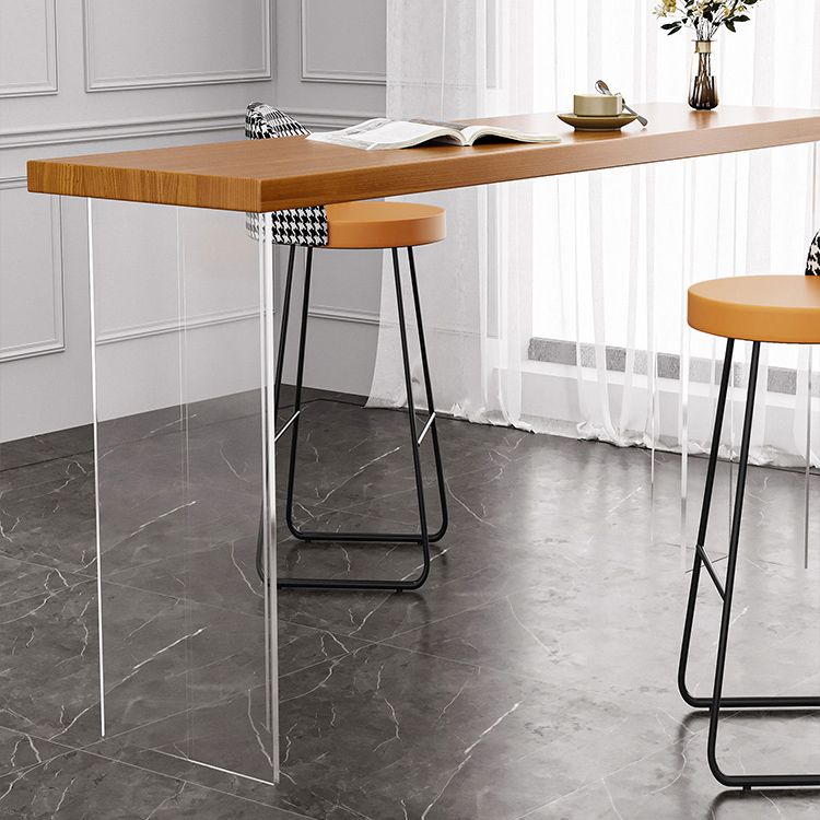 02.01.5.7 Stück Pub Dining Set Modernes natürliches Holzkneipe Ess -Set