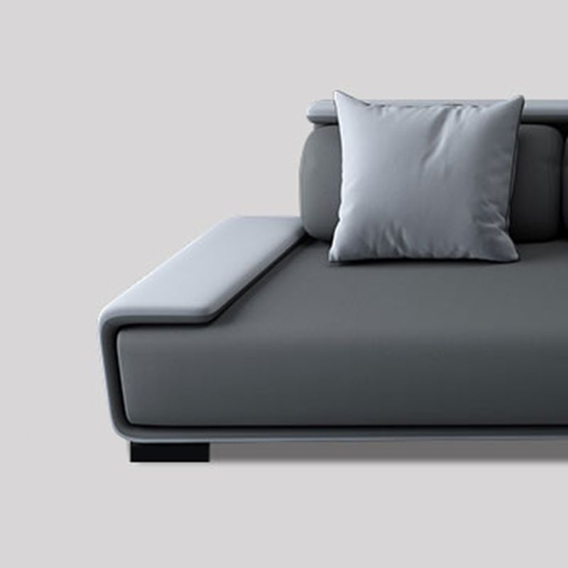 Contemporary Industrial Fabric Sofa with Bolster Pillows 29.53"High Pillow Top Arm Sofa Clearhalo 'furn' 'furn_sectionals' 'Furniture' 'furniture_sectionals' 'kitchen' 'kitchen_sectionals' 'Living Room Furniture' 'Sectionals' 1200x1200_3d1ed16d-57be-44eb-8d2f-030b4a7f81ee