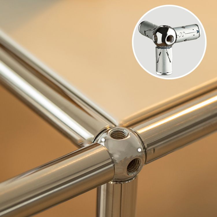 Mesa lateral de metal/vidrio rectangular con estilo moderno de base entre la base de la mitad del siglo