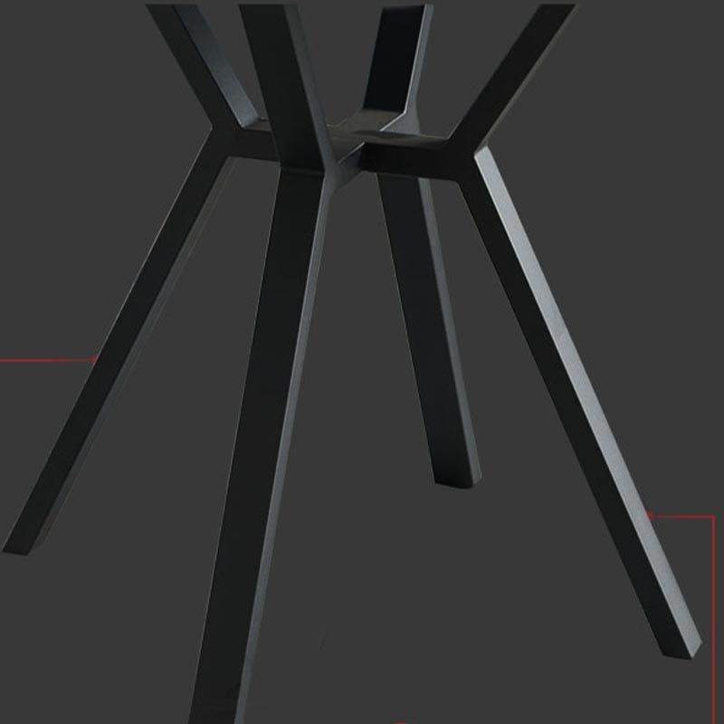 Witte stenen bovenste tafel moderne ronde zwarte stalen basis eettafel