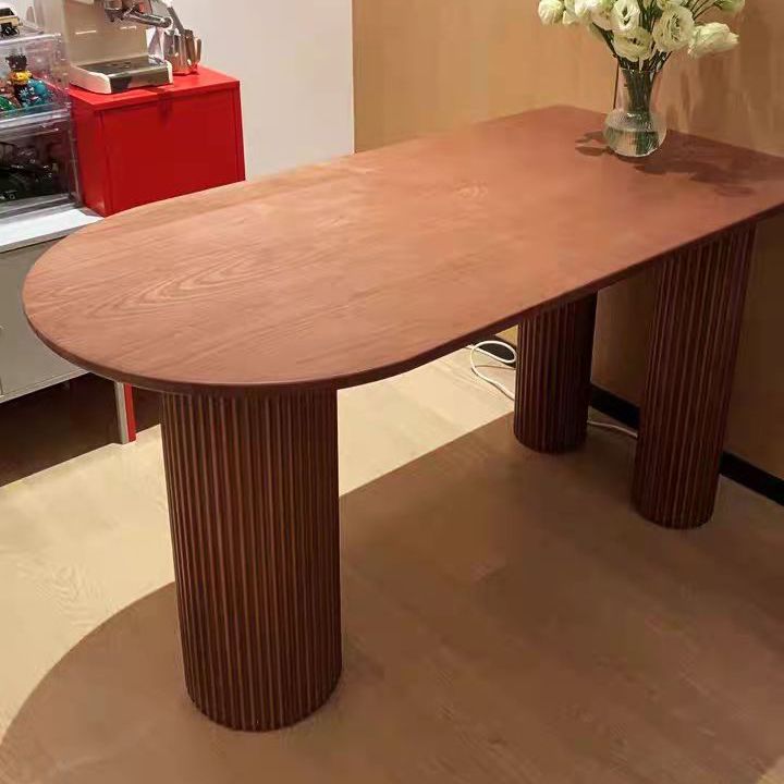 Contemporary Dining Table Solid Wood Table with 3 Legs for Home Kitchen Dinner Clearhalo ' dining_table' 'Dining Tables & Seating' 'Dining Tables' 'furn' 'furn_dining_table' 'Furniture' 'furniture_dining_table' 'Kitchen & Dining Furniture' 'kitchen&dining_furn' 'kitchen' 'kitchen_dining_table' 1200x1200_3d22816d-8efc-4674-940c-77d4dc66e9f3