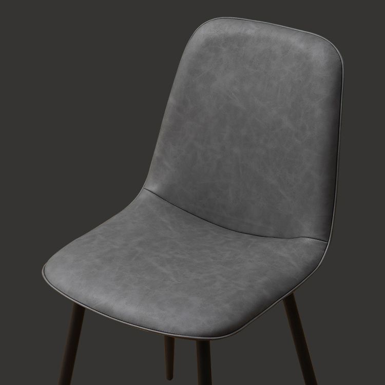 Leather Scandinavian Kitchen Side Chair Matte Finish Solid Back Dining Chair Clearhalo ' kitchen&dining_furn' 'Dining Chairs' 'Dining Tables & Seating' 'dining_chair' 'furn' 'furn_dining_chair' 'Furniture' 'furniture_dining_chair' 'Kitchen & Dining Furniture' 'kitchen' 1200x1200_3d22cb33-d51b-456d-a912-f17d2086ce11