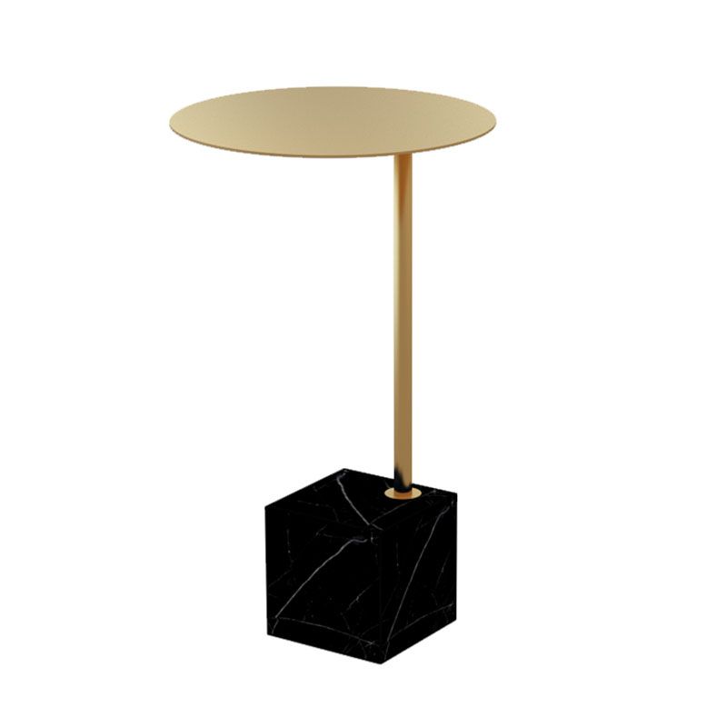 Metal Round Top Side Table 23.6" Tall Marble Pedestal End Table Clearhalo 'Coffee & Accent Tables' 'End & Side Tables' 'end_side_tables' 'furn' 'furn_end_side_tables' 'Furniture' 'Living Room Furniture' 1200x1200_3d23cdd3-136c-46bf-a286-1b93eb3d535f