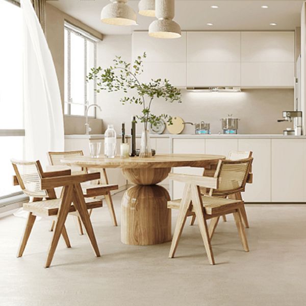 Solid Wood Simplicity Dining Table Round Fixed Table for Dining Room Clearhalo ' dining_table' 'Dining Tables & Seating' 'Dining Tables' 'furn' 'furn_dining_table' 'Furniture' 'furniture_dining_table' 'Kitchen & Dining Furniture' 'kitchen&dining_furn' 'kitchen' 'kitchen_dining_table' 1200x1200_3d24527b-e5d7-4819-ab64-237e3276f44f