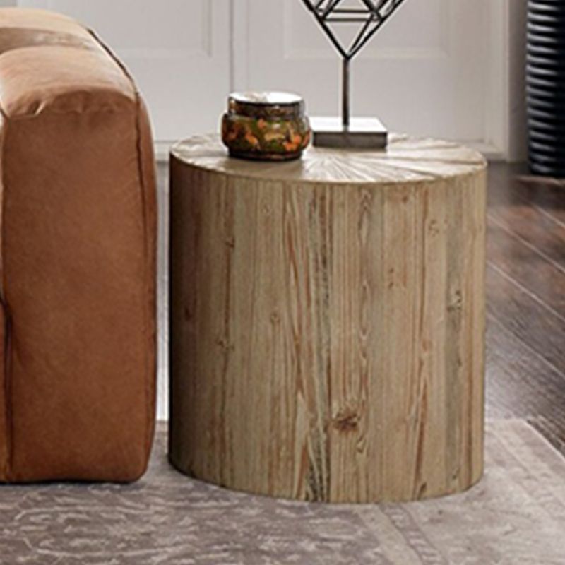 Table de coin rustique en bois massif rond