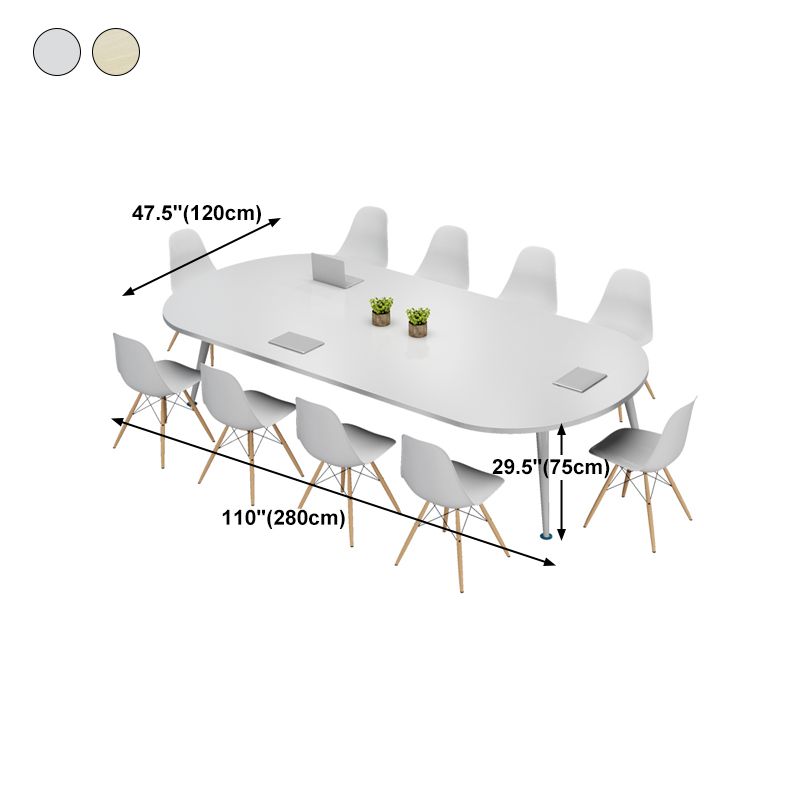 Modern Style Oval Writing Desk Wooden Parsons Base Office Desk Clearhalo 'furn' 'furn_office_desk' 'Furniture' 'furniture_office_desk' 'Office Desks' 'Office Furniture' 'office_desk' 1200x1200_3d259c79-3265-4f96-926c-a519042c6a13