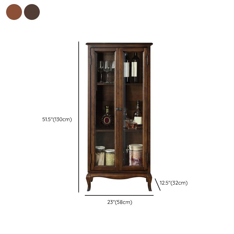 Mid-Century Modern Display Stand Rubberwood Display Cabinet with Doors for Dining Room Clearhalo 'Display & China Cabinets' 'display_china_cabinets' 'furn' 'furn_display_china_cabinets' 'Furniture' 'Kitchen & Dining Furniture' 1200x1200_3d25cfa0-9761-4717-b596-f0d731f06f13