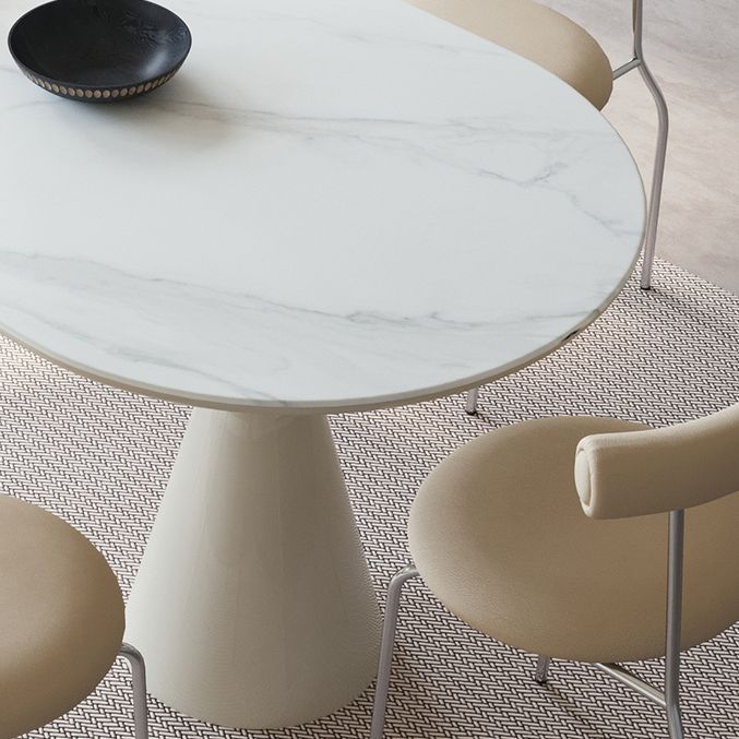 Oval 1/2/4/5/6/7 Piece e set di set di set da pranzo bianco