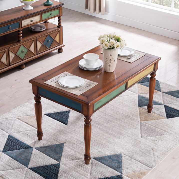 Rubberwood Solid Wood 4-foot Dining Table Midcentury Style Dining Table, 55" x 31.5" x 30" Clearhalo ' dining_table' 'Dining Tables & Seating' 'Dining Tables' 'furn' 'furn_dining_table' 'Furniture' 'furniture_dining_table' 'Kitchen & Dining Furniture' 'kitchen&dining_furn' 'kitchen' 'kitchen_dining_table' 1200x1200_3d2662f6-2adc-4159-b8a8-0ad800a783f8