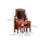 Solid Wood Red and Brown Makeup Table Vanity with Drawer and Mirror