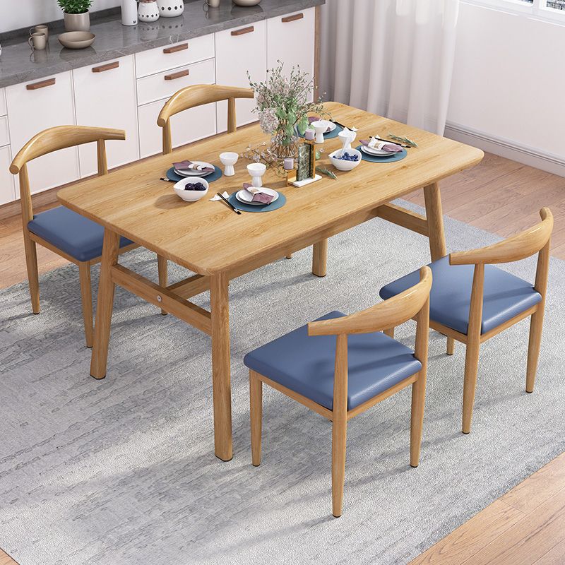 Rectangle Contemporary MDF Dining Room Set Standard Height Dining Furniture Set with Trestle Base Clearhalo 'Dining Room Sets' 'Dining Tables & Seating' 'dining_room_set' 'furn' 'furn_dining_room_set' 'Furniture' 'furniture_dining_room_set' 'Kitchen & Dining Furniture' 'kitchen&dining_furn' 'kitchen' 1200x1200_3d271132-5969-4cc5-9af3-9ac3c2e131e9