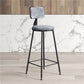 Contemporary Counter Bar Stool Backrest Velvet Bar Stool with Footrest, Iron Base Clearhalo 'Bar Furniture' 'Bar Stools' 'bar_stools' 'furn' 'furn_bar_stools' 'furniture_bar_stools' 'Kitchen & Dining Furniture' 'kitchen&dining_furn' 'kitchen' 'kitchen_furn' Furniture' 1200x1200_3d28d758-7d56-4f52-96ec-ad187eeb094c
