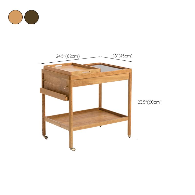 Contemporary Corner Table with Storage Rectangular Double Tier Living Room End Table