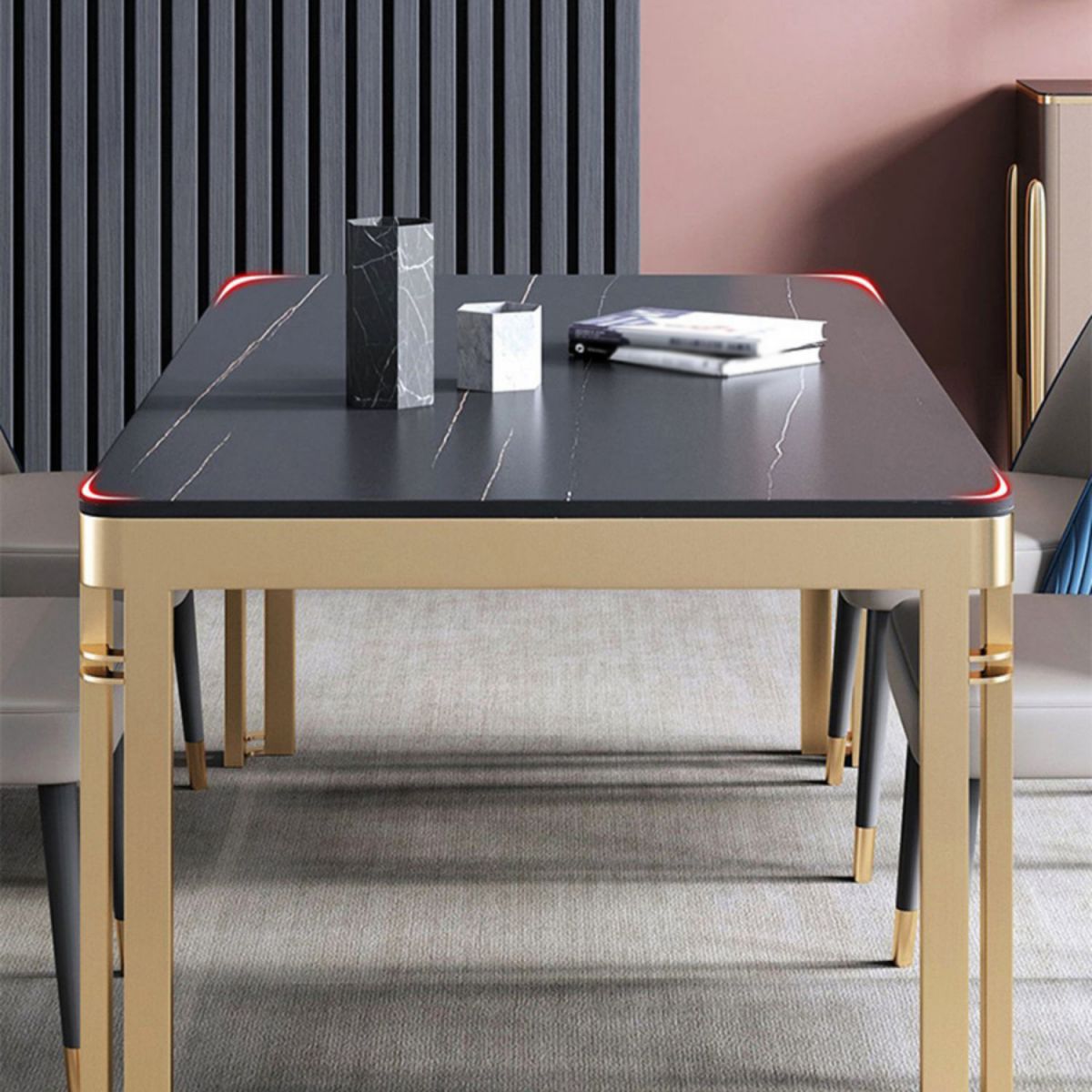 Glam 1/2/5/7 Pieces Dining Furniture Set Rectangle Dining Table Set Clearhalo 'Dining Room Sets' 'Dining Tables & Seating' 'dining_room_set' 'furn' 'furn_dining_room_set' 'Furniture' 'furniture_dining_room_set' 'Kitchen & Dining Furniture' 1200x1200_3d29563e-a697-42a8-9d3f-3d7611dd82f2