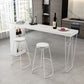 Industrial White Wood Bar Dining Table Stone Top Rectangle Indoor Bistro Table with Shelf Clearhalo 'Bar Furniture' 'Bar Tables' 'bar_tables' 'furn' 'furn_bar_tables' 'Furniture' 'furniture_bar_tables' 'Kitchen & Dining Furniture' 1200x1200_3d297357-7b11-455e-9cb6-2afd15fd5c3e
