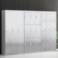 Armoire intérieure en acier contemporain armoire de rangement en argent avec portes à charnière