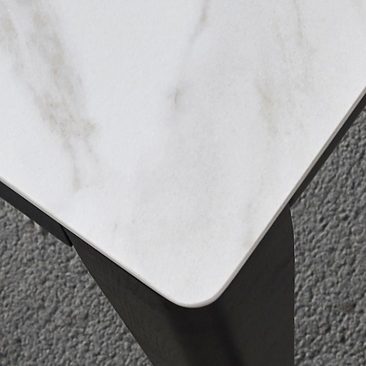 Square Shape White Dining Table Sintered Stone Table Industrial with 4 Legs Clearhalo ' dining_table' 'Dining Tables & Seating' 'Dining Tables' 'furn' 'furn_dining_table' 'Furniture' 'furniture_dining_table' 'Kitchen & Dining Furniture' 'kitchen&dining_furn' 'kitchen' 'kitchen_dining_table' 1200x1200_3d2a332d-d1c7-41b6-a118-eaf8c60bf589