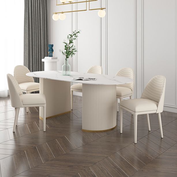 Traditional Luxury Dining Table Oval Dining Table with Double Pedestal Base Clearhalo 'Dining Tables & Seating' 'Dining Tables' 'dining_table' 'furn' 'furn_dining_table' 'Furniture' 'Kitchen & Dining Furniture' 1200x1200_3d2b6e49-38d2-486c-9c55-08051a780219