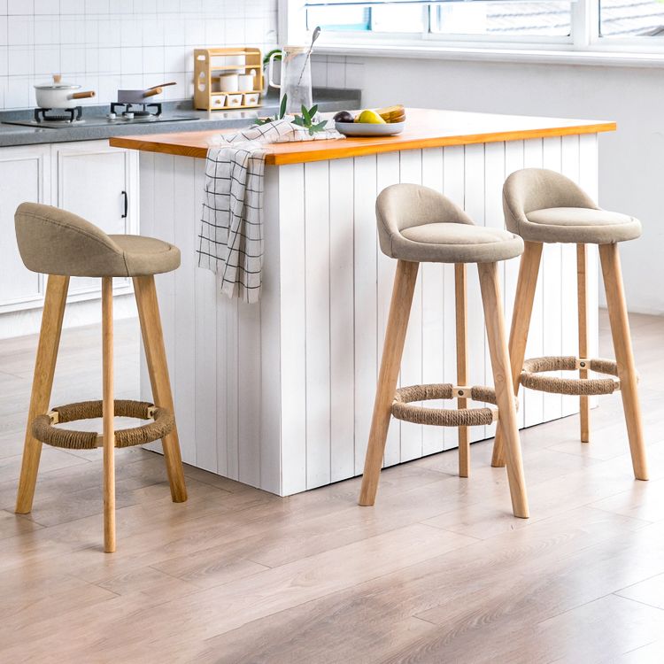 Scandinavia Style Bar-stool Wooden Legs Round Seat with Low Back Barstool Clearhalo 'Bar Furniture' 'Bar Stools' 'bar_stools' 'furn' 'furn_bar_stools' 'furniture_bar_stools' 'Kitchen & Dining Furniture' 'kitchen&dining_furn' 'kitchen' 'kitchen_furn' Furniture' 1200x1200_3d2cc842-113c-4fec-8bf8-809892faa8b7