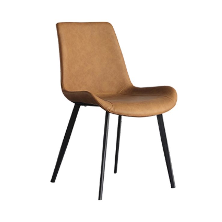 Contemporary Leather Restaurant Side Chair Solid Back Dining Chair Clearhalo ' kitchen&dining_furn' 'Dining Chairs' 'Dining Tables & Seating' 'dining_chair' 'furn' 'furn_dining_chair' 'Furniture' 'furniture_dining_chair' 'Kitchen & Dining Furniture' 'kitchen' 1200x1200_3d2d22b6-86a2-4a11-84f8-f960ed3f143e