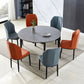 Contemporary Style Round 51.2'' Dining Site Table Stone Drop-Leaf Dining Room Furniture Clearhalo ' dining_table' 'Dining Tables & Seating' 'Dining Tables' 'furn' 'furn_dining_table' 'Furniture' 'furniture_dining_table' 'Kitchen & Dining Furniture' 'kitchen&dining_furn' 'kitchen' 'kitchen_dining_table' 1200x1200_3d2d4280-22a6-461c-9041-c8e77de1f453