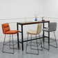 Scandinavian Metal Barstool Faux Leather Counter Stool With Iron Base