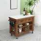 Farmhouse Pine Kitchen Island Cucina rimovibile con cassetto e scaffali