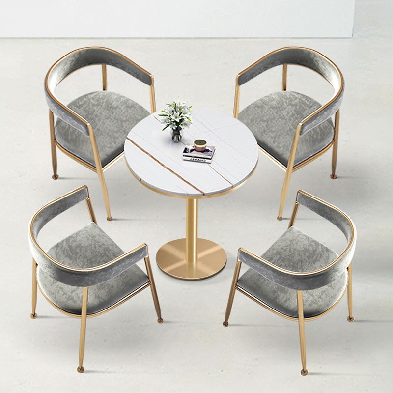 Metal Open Back Dining Side Chair Glam Style Dining Arm Chair for Home Clearhalo ' kitchen&dining_furn' 'Dining Chairs' 'Dining Tables & Seating' 'dining_chair' 'furn' 'furn_dining_chair' 'Furniture' 'furniture_dining_chair' 'Kitchen & Dining Furniture' 'kitchen' 1200x1200_3d2efca1-ad59-49b3-bb15-16e0bdac8dd0